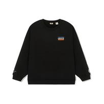 Levis Ss22 Solid Color Letter Logo Print Crew Neck Long Sleeve Sweatshirt Women sweatshirt Black A0888-0024 S