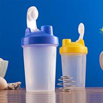 400 ml Plaktuvas Sporto Salės Baltymų Plaktuvas Maišytuvas Gėrimų Plakimo Rutuliukas Nešiojami Sandarūs Sportiniai Vandens Buteliai mėlyna