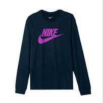 Nike Swoosh Solid Color Logo Print Long Sleeve Knit Shirt Men tops Peacock-Green 708467-464 L