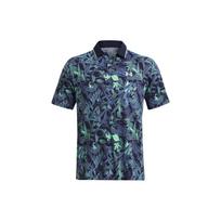 Under Armour Ua Iso-Chill Edge Logo All-Over Print Casual Short Sleeve Polo Shirt Men Polo Shirts Navy-Blue 1377365-412 S