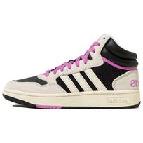 Adidas Neo Hoops 3.0 Magic Ring Comfortable Lightweight Durable Non-Slip Mid-Top Skate Shoes Unisex Skate Shoes Black White Purple HP6904 36⅔