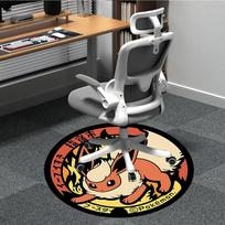1pc Flareon Pokémon Office Round Area Rug, Indoor Mat Suitable For Office, Under Office Chairs Bedroom Living Room Home Decor  a0908139 80cm by 80cm