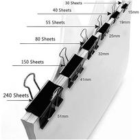 Bambalio Binder Clips 15Mm Black Set Of 72 Pieces 15 juoda