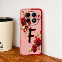 For Redmi Note 15 Pro Plus 15R Phone Cover Flowers Name Letter Soft Smooth Liquid Silicone Case For Redmi Note15 Anti Drop Shell Redmi Note 15R (5G) beige
