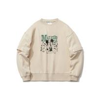 Li-Ning X Disney Joint Fashion Series Printed Half-Zip Crew Neck Sport Sweatshirt Women Sweatshirt Cassava-Apricot AWDR140-3 S white