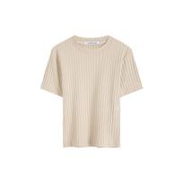 Calvin Klein Embroidered Logo Short Sleeve T-Shirt Women Tops Oat-Milk J220774-ACI XS white
