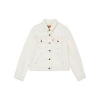 Levis FW22 Solid Color Single-Breasted Lapel Stitching Design Short Denim Jacket Women jackets White A3482-0001 XS