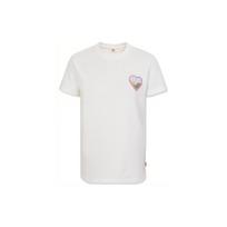 Levis Heart Embroidery Simple Short Sleeve T-Shirt Women Tops Off-White A7476-0000 XS