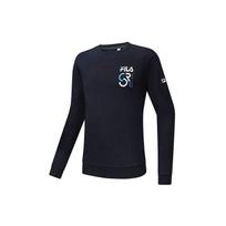 FILA Athletics Embroidered Logo Basic Simple Tennis Sports Knit Pullover Long Sleeve Sweatshirt Men sweatshirt Dark-Blue A11M313207F-NV XL black