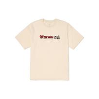 Vans American Vintage Letter Logo Print Crew Neck Short Sleeve T-Shirt Men Tops Beige VN0A54PA3KS L white
