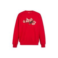 Levis Ss23 Brand Logo Rabbit Embroidery Crewneck Sweatshirt Men Sweatshirt Red A5414-0000 M