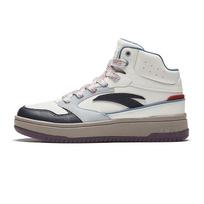 Anta Life Series Zero Feel Retro Versatile Slip Resistant Durable Mid Top Skate Shoes Men Sneakers White Gray Black 912448083-3 42