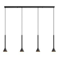Dekoratyvinis pakabinamas bėgis 4x10W juodas metalas 4xGU10 Ilgis 1100mm juoda