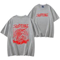 Silent Hill 2 T-Shirt Unisex Pyramid Head Konami Metal Horror Video Game T-Shirt Men Women Short Sleeve Streetwear Tees 4XL brown