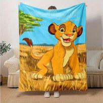 1 vnt. Animacinis Liūtas Karalius pledas, minkštas ir šiltas namų dekoras visiems sezonams, puiki dovana draugams ir šeimai, sezoniniai pledai sofai, lovai, 130x150cm blue