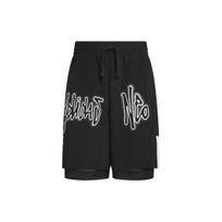 Adidas Neo Logo Print Straight Loose Shorts Men Bottoms Black IA6794 M