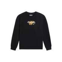 Li-Ning Badfive Basketball Series Solid Color Basketball Hoop Print Pullover Sweatshirt Men Tops Black AWDSB99-4 L black