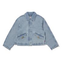 Levis Washed Single Button Front Double Pocket Collar Denim Jacket Women jackets Light-Indigo A4449-0002 S