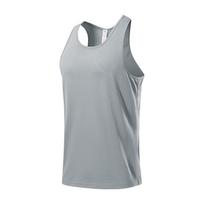 Men’s Quick-Dry Breathable Mesh Vest for Running and Fitness L pilka spalva