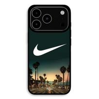 Case For iPhone 17 Pro Max Nike logo California Palm Trees at Night Maniacase juoda