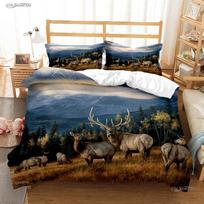 Wild Animals Deer Casal All Season Duvet Cover Comforter Bedding Sets Soft Quilt Cover And Pillowcases Single/Double/Queen/King EU Single(135*200cm)3pcs