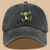 1pc Fun Jumping Frog Print Adjustable Size Unisex Trucker Hat Perfect for Fishing Casual Baseball Cap One Size