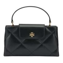 Tory Burch Kira Logo Diamond Quilted Leather Crossbody Handbag Mini Women handbag Black 174999-001 Shopping Bag Set(Basic Set+Shopping Bag)