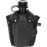 Plastikinė gertuvė su dėklu MFH, juoda, 1 l