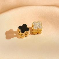 Four-leaf Clover Earrings Reversible Earrings Sophisticated and Stylish Double-sided Earring Clips