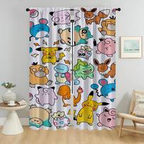 Pokemones Home Interior Curtains Living Room Window Curtain Partition Halloween Decoration Shades Camera Set Of 2 Made Polyester Great Decor W100*H130(CM)-Grommet top&2PCS