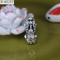 NEW! 100% 999 Silver Pixiu Beads 3D Vintage Silver Piyao Beads Good Luck Fengshui Jewelry Beads DIY Pixiu Loose Bead 18mm