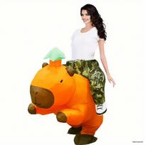 Pripučiamas kapibaros Helovino kostiumas - Juokingas naujoviškas kostiumų rinkinys Height 150CM-190CM orange