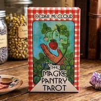 The Magic Pantry Tarot Deck Food-Themed Watercolor Tarot Cards 12*7cm for Home Cooks & Foodies, Double-embossed Cardstock raudona