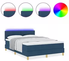LED Čiužinio Lova su galvūgalio Mėlyna 160 x 200 cm audinys