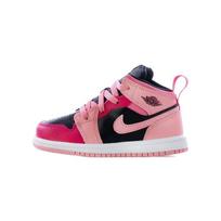 Air Jordan 1 Mid TD Coral Chalk Baby Sneakers Pink Rush-Pink Black 640735-662 27 pink