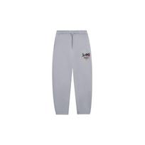 Lining Letter Print Fleece-Lined Warm Sweatpants Men Bottoms Floral-Gray AKLSG67-1 L