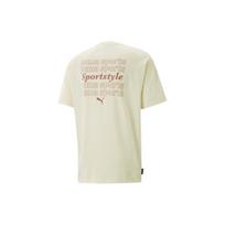 PUMA American Retro Letter Print Crew Neck Short Sleeve T-Shirt Men Tops White 622536-65 M white