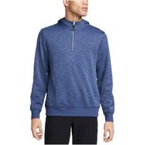 Nike Solid Color Brand Logo Half-Zip Hoodie Men Tops Navy-Blue DN1906-410 L gray