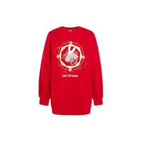Levis SS23 Rabbit Pattern Crewneck Sweatshirt Women Sweatshirt Red A5420-0001 L