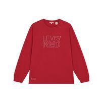 Levis Red™ Pioneer Series Letter Embroidered Crewneck Sweatshirt Men Sweatshirt A2688-0001 XS