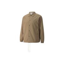 Puma Solid Color Logo Polo Woven Jacket Men Jacket Khaki 533467-63 XXS gray