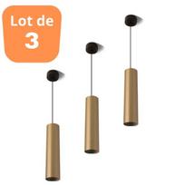 Set of 3 BETA gold tube suspensions GU10 cable 1.45m