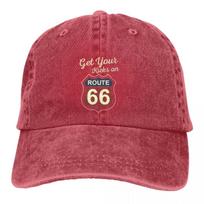 Pure Color Cowboy Hats Get Your Kicks Women's Hat Sun Visor Baseball Caps Route 66 Peaked Trucker Dad Hat Adjustable balta