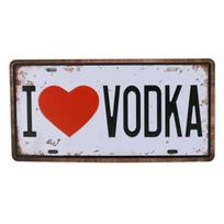 I Love Vodka Alaus lėkštė Metalinė lėkštė Automobilio numeris Skardiniai ženklai Baras Pub Cafe Namų dekoras Metalinis ženklas Vyras Urvas Garažas Tapyba Plokštelės C13 12x8inch20x30cm