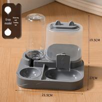 Automatic Cat Feeder & Water Dispenser: 2-in-1 Anti-Spill Pet Bowl for Cats and Dogs pilka spalva