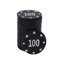 100Pcs/pack Plastic Poker Chip Gambling Chip Set Professional Casinos Chip European Poker Chip Set Round Poker Coin Set