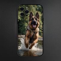 Beauty German Shepherd Dog Phone Case For iPhone 16,15,14,13,12,11 Plus,Pro Max, Soft Silicone Black Cover iPhone11 gray