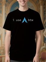 Arch Linux I Use Arch BTW Funny Tech Saying Tshirt - Blac... S brown