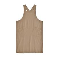 Durable Cotton Linen Kitchen Apron Big Size Adjustable Straps Pinafore Dress Japanese Style With Pockets Cooking Apron Chef Use chaki