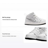 Air Jordan 1 Mid TD Schematic Baby Sneakers White Black DQ1865-100 23.5 white
